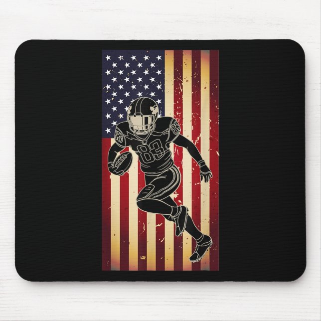 American Football Player Usa Flag Pride Football P Mousepad (Vorne)