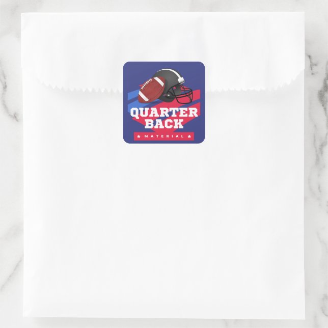American Football Quadratischer Aufkleber (Tasche)