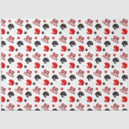 American Football Red and Black Muster Seidenpapier