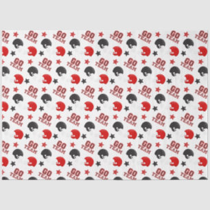 American Football Red and Black Muster Seidenpapier