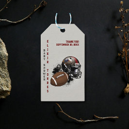 American Football Red & Black Baby Dusche Geschenkanhänger