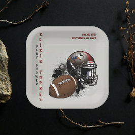 American Football Red & Black Baby Dusche Pappteller