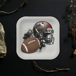 American Football Red & Black Baby Dusche Pappteller