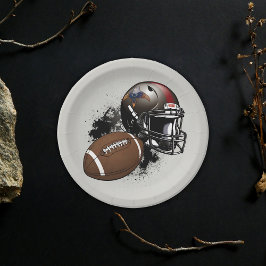 American Football Red & Black Baby Dusche Pappteller