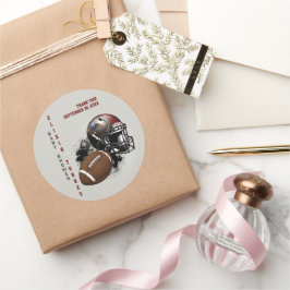 American Football Red & Black Baby Dusche Runder Aufkleber