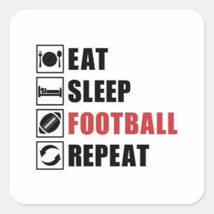 American Football Repeat Team Game USA Gift Idea Quadratischer Aufkleber