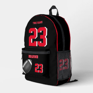 American Football Rucksack Schwarz Rot 1