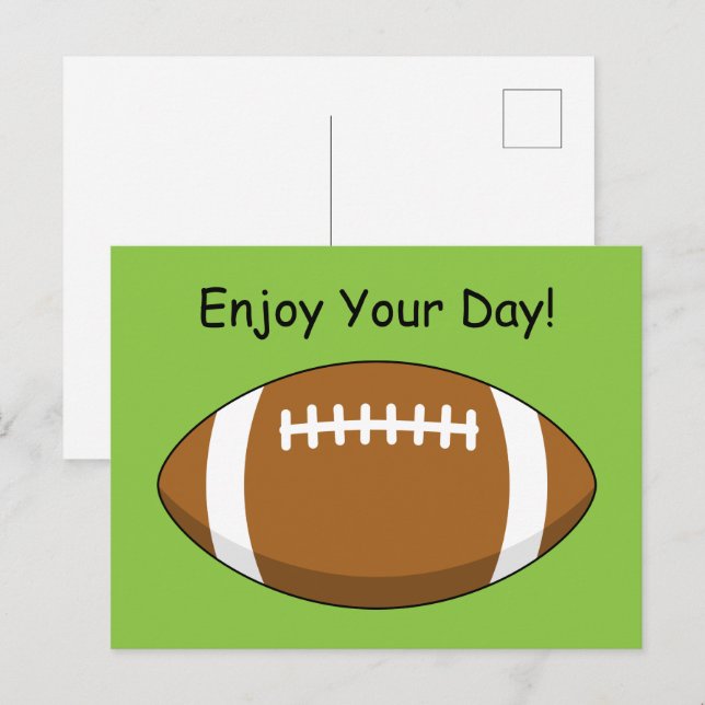 American Football Rugby Ball personalize Feiertagspostkarte (Vorne/Hinten)