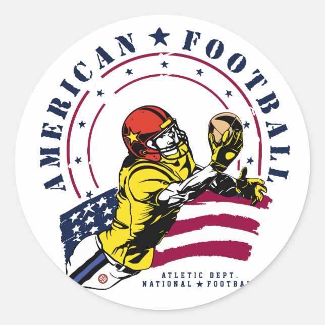 AMERICAN FOOTBALL RUNDER AUFKLEBER (Vorderseite)