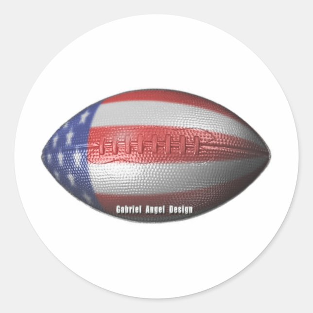 American Football Runder Aufkleber (Vorderseite)