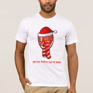 American Football Santa Hut Weihnachtspyjama T-Shirt