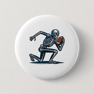 American Football Skeleton Boys Men Football Fan H Button