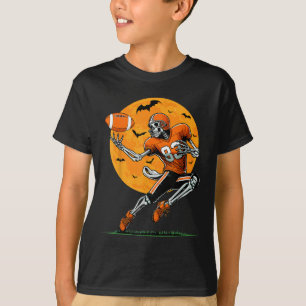 American Football Skelett Jungen Halloween Footbal T-Shirt