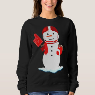 American Football Snowman Niedlich Rugby Sweatshirt