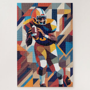 American-Football-Spieler-Kubistisches Puzzle