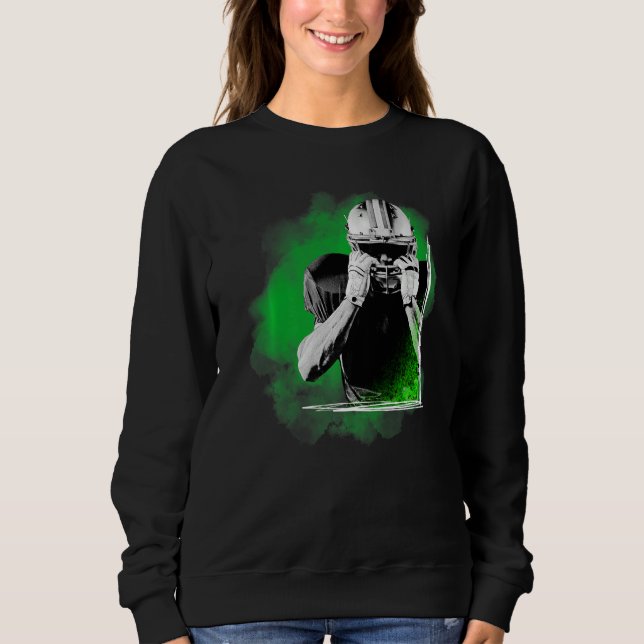 American Football Sports Green Player  Sweatshirt (Vorderseite)