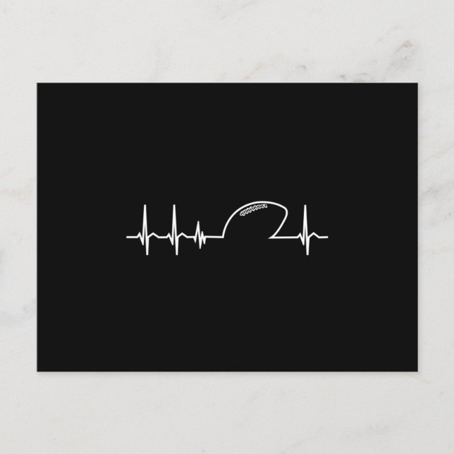 American Football Team Heartbeat Geschenk Postkarte (Vorderseite)