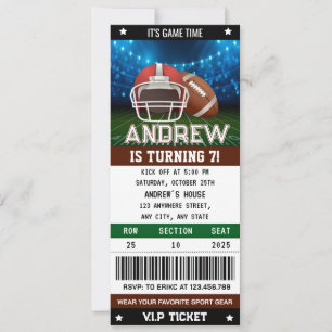 American Football Ticket Geburtstagsfeier Einladung