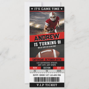 American Football Ticket Geburtstagsparty Kinder Einladung