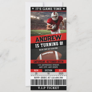 American Football Ticket Geburtstagsparty Kinder Einladung