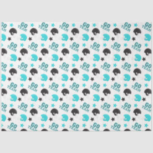 American Football Turquoise Blue and Black Pattern Seidenpapier
