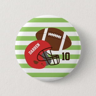 American Football und roter Helm Button