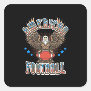 American Football USA Flag Quadratischer Aufkleber