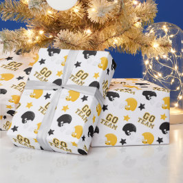American Football Yellow and Black Muster Geschenkpapier