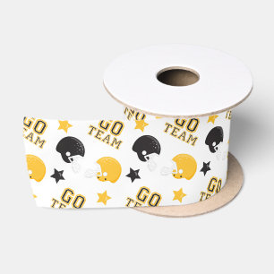 American Football Yellow and Black Muster Satinband