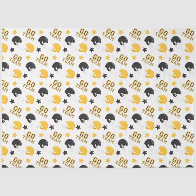 American Football Yellow and Black Muster Seidenpapier (Vorderseite)