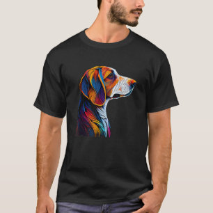 American Foxhound Abstrakt Line Art T-Shirt