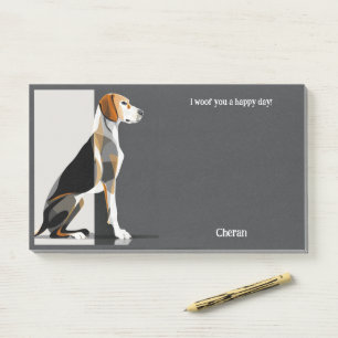 American Foxhound Abstrakte Kunst Hundename Post-it Klebezettel