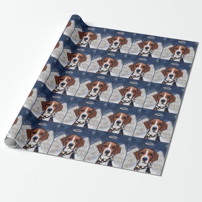 American Foxhound Angel Geschenkpapier (Ungerollt)