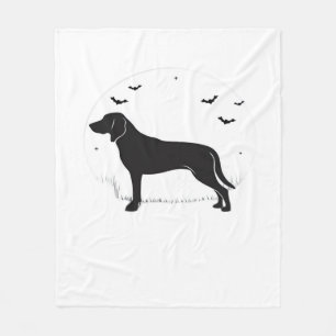 American Foxhound Dog - Halloween Moon Silhouette Fleecedecke