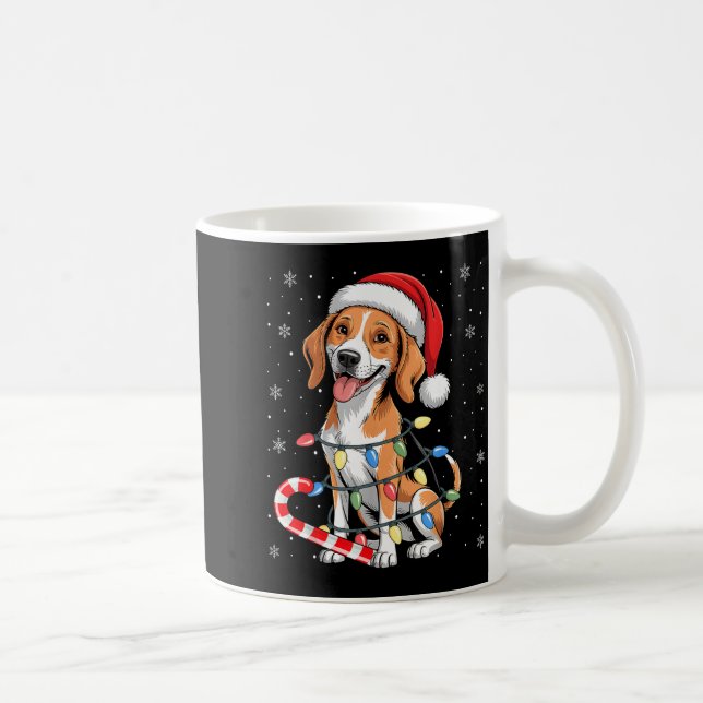 American Foxhound Dog Ugly Christmas Candy Cane Tr Kaffeetasse (Rechts)