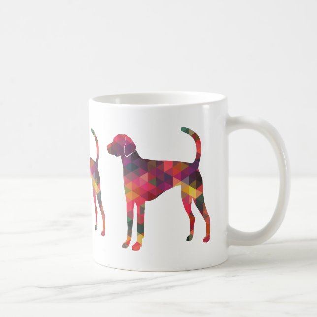 American Foxhound Geo Pattern Silhouette - Multi Kaffeetasse (Rechts)