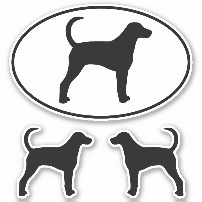American Foxhound Hund Silhouette Vinyl Stickers Aufkleber (Vorderseite)