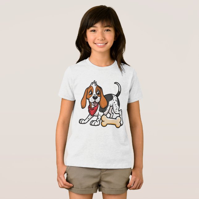 American Foxhound - Knochen im Kopf Tri-Blend Shirt (Vorderseite Voll)