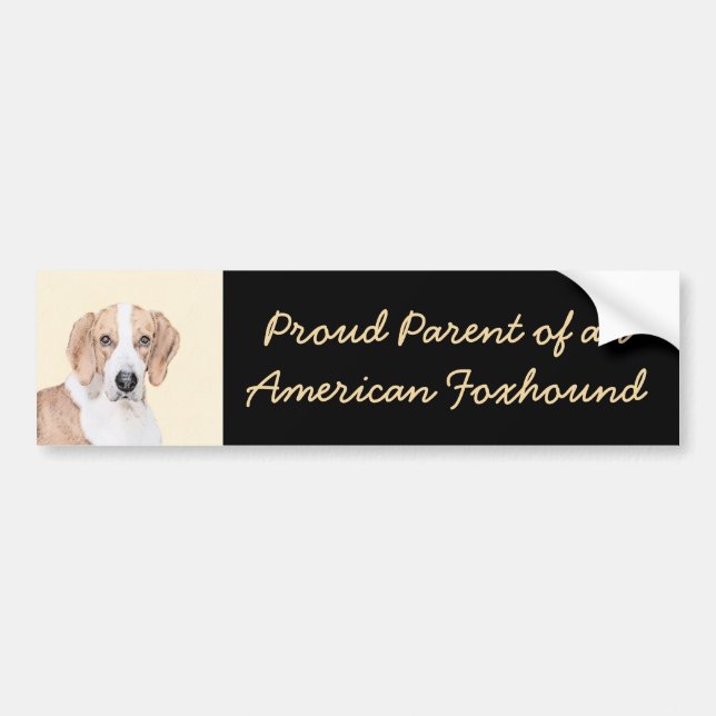 American Foxhound Painting - Niedliche Original Do Autoaufkleber (Vorne)