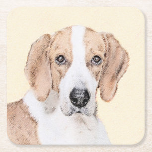 American Foxhound Painting - Niedliche Original Do Rechteckiger Pappuntersetzer
