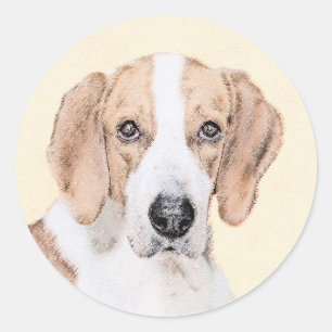 American Foxhound Painting - Niedliche Original Do Runder Aufkleber