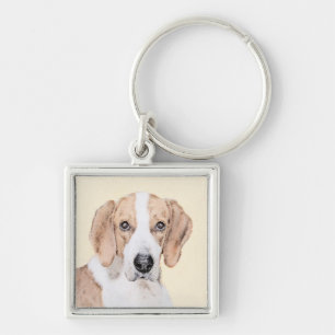 American Foxhound Painting - Niedliche Original Do Schlüsselanhänger