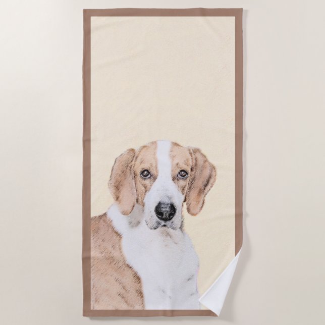 American Foxhound Painting - Niedliche Original Do Strandtuch (Vorderseite)