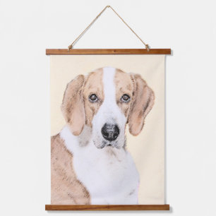 American Foxhound Painting - Niedliche Original Do Wandteppich Mit Holzrahmen