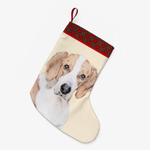 American Foxhound Painting - Niedliche Original Hu Kleiner Weihnachtsstrumpf