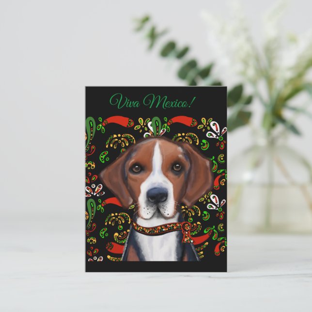 American Foxhound Postkarte (Stehend Vorderseite)