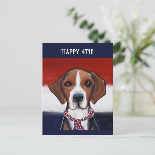 American Foxhound Postkarte (Stehend Vorderseite)