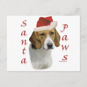 American Foxhound Santa Paws Feiertagspostkarte