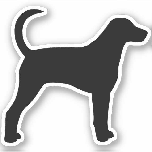 American Foxhound Silhouette Cool Dog Breed Vinyl Aufkleber (Vorderseite)
