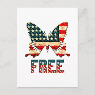 American Freedom Butterfly Postkarte